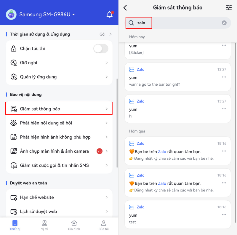 Xem tin nhắn Zalo bằng AirDroid