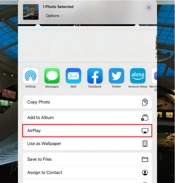 AirPlay iPad photos to tv