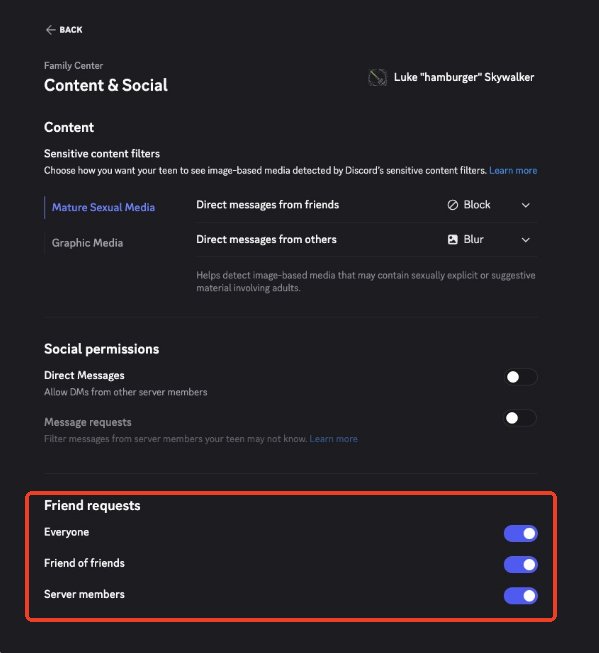 調整誰可以向你的孩子傳送好友請求