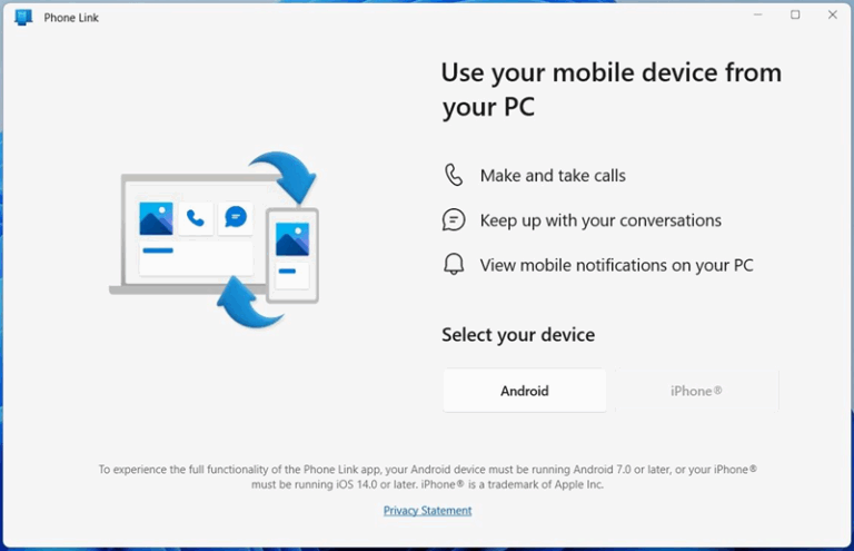 透過phone link 連結