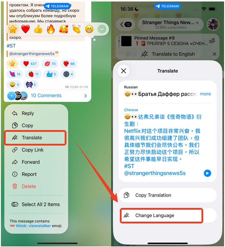 使用 TG 內建翻譯功能