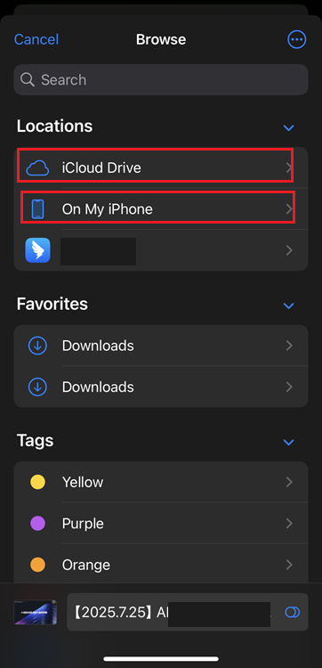 儲存到檔案App或者iCloud雲碟